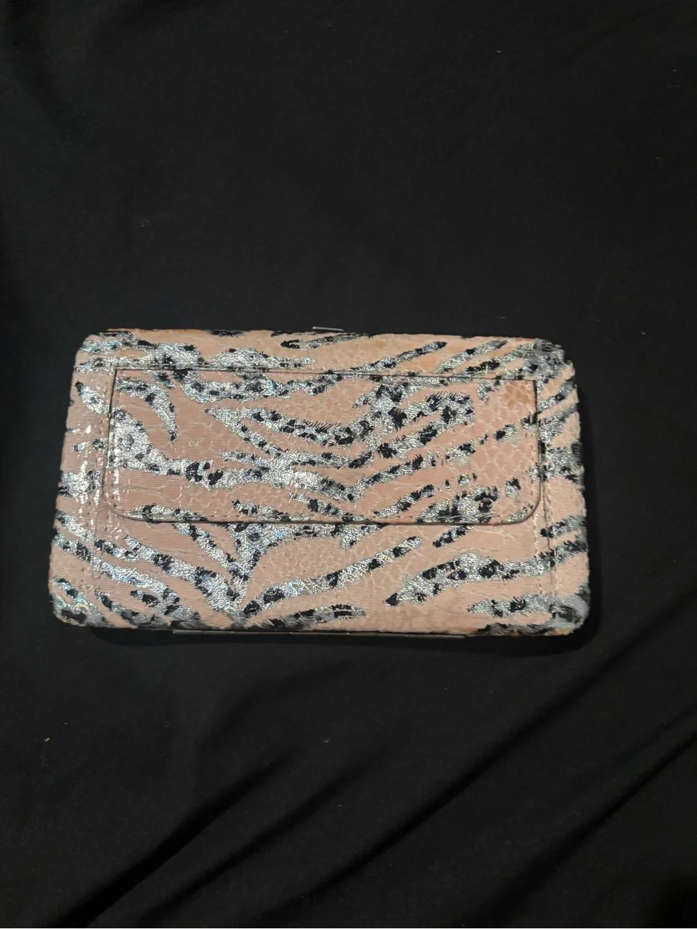 Pink Floral Sequin Evening Clutch